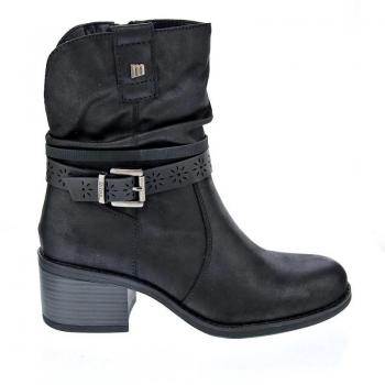 Botines Mustang 52764 para Mujer en Color Negro, Talla 36, con Detalle de Tira al Tobillo Modelo Persea