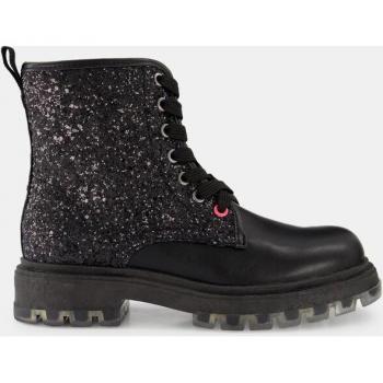 Gioseppo Botas de niña tipo militar con glitter y suela track