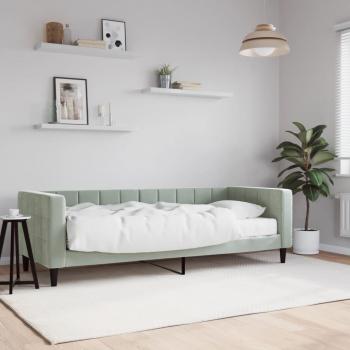 Sofá cama terciopelo gris claro 80x200 cm con colchón Vidaxl