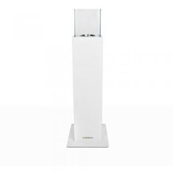 Chimenea de Bioetanol para Jardín Exterior Capri 110 Blanca Diseño Columna