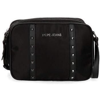 Pepe Jeans Roxanne Bandolera Negro 25x15x6,5 cms Nailon y Piel Sintética