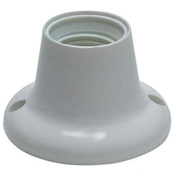 FAMATEL – Portalámparas zócalo recto | Bombillas E-27 | Termoplástico | 4A/250V | Gris, Blanco
