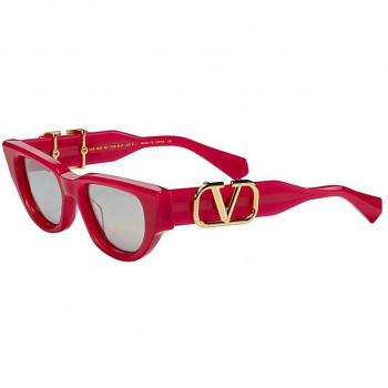 Valentino Garavani Limited Edition V-Due Sunglasses, Red Female, Size: 50 MM