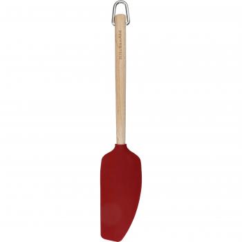 Espátula Mezcladora KitchenAid Classic de Madera de Abedul con Cabeza de Silicona Roja