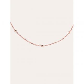 Collar Dots Singularu - Colgante de Plata bañado en Oro Rosa con mini Bolitas a lo largo de la Cadena