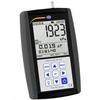 PCE-PDA 1000L Digital Pressure Gauge with Data Logger and USB Interface, -100 to 2000 kPa, LCD Display, MIN/MAX/Hold Functions