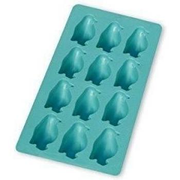 Lékué 0850800V08C150 - Cubitera con formas de pingüino de caucho flexible, color azul