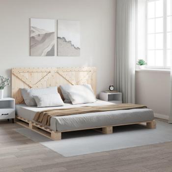 Cama solar con cabecero 200x200 cm en madera maciza de pino Vidaxl Marrón