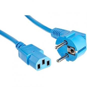 Cable de Alimentación Schuko Macho Angulado a C13 - 0,60 m Azul