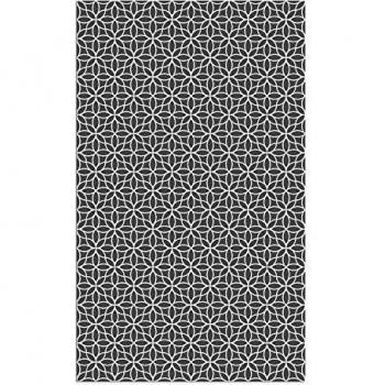 Alfombra Vinílica Flores Geométricas, 200 x 120 cm, Color Gris, ALV-100-GR