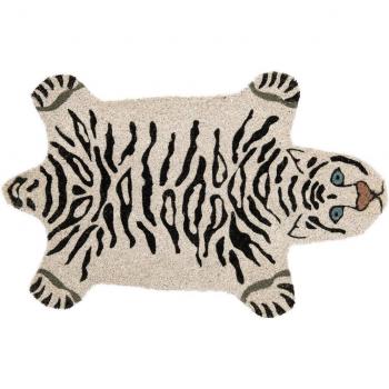 Felpudo de coco con base antideslizante - Tigre Blanco.