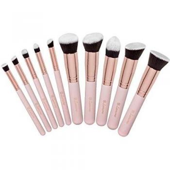 Set De Brochas De Maquillaje Profesional - Pinceles Maquillaje 10 Piezas - Brochas Base De Maquillaje, Brocha Kabuki, Brocha Polvos, Brochas De Maquillaje Ojos - Pelo Sintético