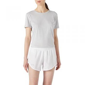 Under Armour Mallas Cortas Fly By Elite 3´´ para Mujer, Color Blanco, Talla Medium