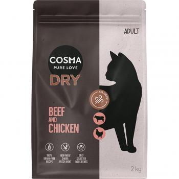 Cosma Pienso para gatos con vacuno y pollo - Pack económico 2 x 2 kg