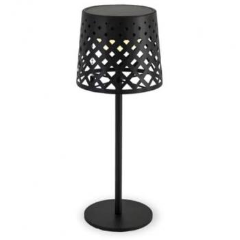 Lámpara de Mesa LED Solar Gretita, Negra, Metal, Portátil y Recargable. Ideal para Interior y Exterior