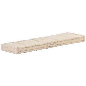 Cojín de algodón para palés 120x40x7 cm - Beige