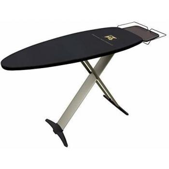 Di4 Pressing Performance-Tabla de Planchar, Superficie 130 x 47 cm, Soporte 2 en 1: Plancha y Centro de Planchado, Regulador de Altura hasta 100 cm, 100% algodón, Negro
