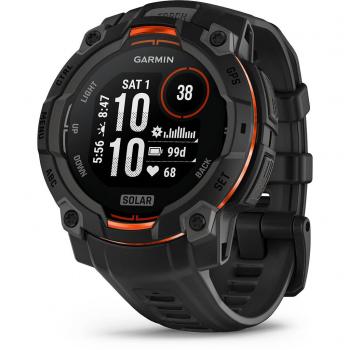 Garmin Instinct 3 Solar GPS Smartwatch 45mm Black Silicone Band