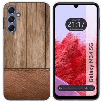 Funda de Silicona para Samsung Galaxy M34 5G con Diseño de Madera 09