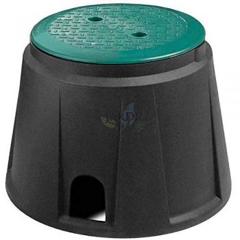 Arqueta de Riego Circular Cepex Pro Series 9 con Tapa de Cierre a Bayoneta, Verde, 24x33x26 cm