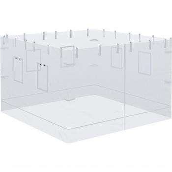 Outsunny Set de 4 Mosquiteras para Carpas 300x195 cm con Ventanas Puerta con Cremallera Bolsa de Transporte Blanco