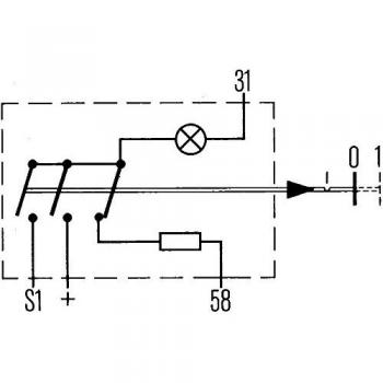 Interruptor Hella 6EF 003 916-061 con bombilla y enchufe - Control por pulsador - 12V - 4 conectores - Manual - Halógeno - Iluminación verde - Diámetro de perfor