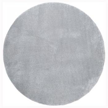 Alfombra Redonda Lisa de Pelo Mediano Gris Plata Tadi & Imperio 1979 - 200 cm