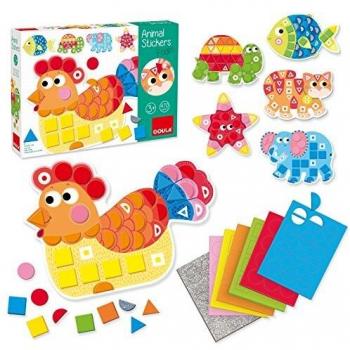 Goula - Animal Stickers Foam - Juego preescolar de manualidades a partir de 3 años