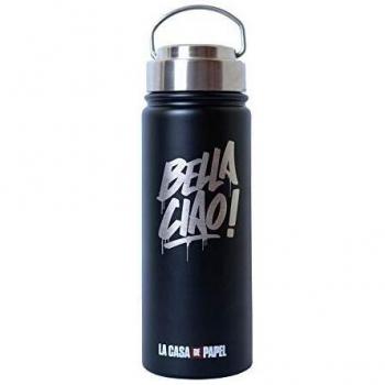 Botella agua acero inoxidable La casa de Papel - Botella metálica 500ml, Botella térmica reutilizable - Aislamiento Doble Pared, Botella Termica de Frío/Caliente - Producto con licencia oficial