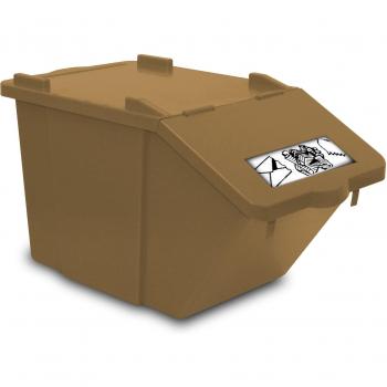 TTS Cleaning 00005145 Split Caja Polipropileno, 45 L, Con Tapa, Diseño de Placa, Color Marrón