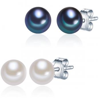 Set de Pendientes y Collar Valero Pearls - Perlas de Agua Dulce en Plata de Ley 925 (2 Piezas)