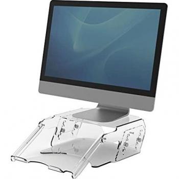 Soporte de monitor Fellowes 9731201 con ajuste de altura y base transparente