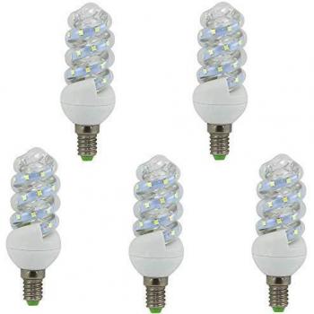 Bombilla LED Mini Espiral E14 7W 600 lm Luz Fría (6500K) Pack de 5 Unidades