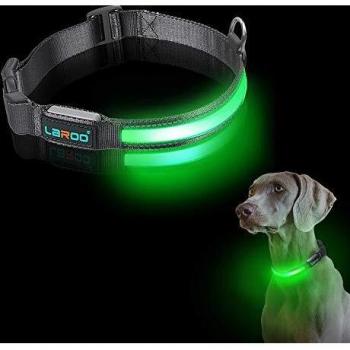 LED Collar para Perros, LaRooTM Intermitente Llevó Collar de Seguridad para Perros de LED de Nylon Luminous Que Brilla en la Noche Collar Brillante de Seguridad para Los Perros - M
