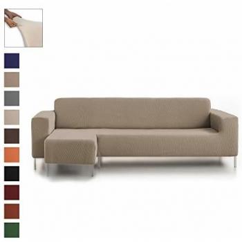 Eiffel Textile Protector Rústica Funda Elástica Brazo, Beige, Chaise Longue Corto Izquierda