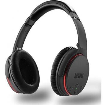 Auriculares Bluetooth con cancelación Activa de Ruido – August EP735 – Auriculares Bluetooth ANC para Smartphones/Tableta/computadora – Reduce el Ruido del Motor de Viaje aéreo – Gris