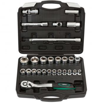 27pcs Juego de llaves tubulares | WIESEMANN 80140 | acero al cromo-vanadio | contactos hembra | 1/2 | arma | con extensión | 8 mm - 32 mm | bujías insertar | en la caja de herramientas