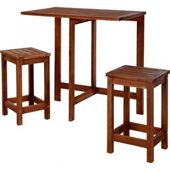 Koopman H&S - Mesa Madera + 2 Taburetes Balcón