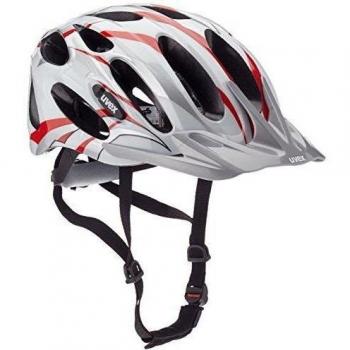 Uvex – Casco para Bicicleta Magnum, Todo el año, Unisex, Color White-Red-Silver, tamaño 52-57