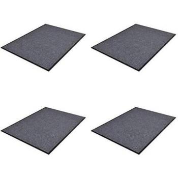 vidaXL 4X Felpudos de PVC Decoración Entrada Puerta Hogar Casa Elegantes Prácticos Modernos Duraderos Resistente Funcionales Útiles Grises 90x60cm