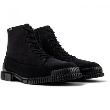CAMPER Pix TENCEL® Men's Lace-Up Ankle Boots - Black, Cotton Fabric, Size 40/7