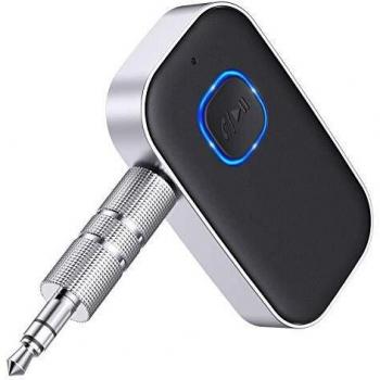 Cocoda Receptor Bluetooth Audio, Adaptador Bluetooth 5.0 Jack con Cable de 3.5mm, Cancelación de Ruido 16Hrs de Uso Enlace Dual Receptor Bluetooth Coche para Llamadas Manos Libres o Hogar Audio