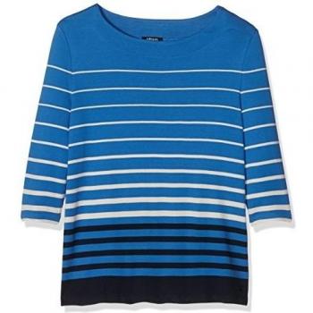 Olsen T-Shirt Long Sleeves, Camiseta de Manga Larga para Mujer, Blau