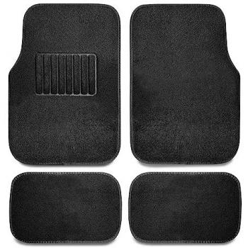 Alfombrillas para Coche Universales Antideslizantes 4 Unidades Delanteras 43x63cm + Traseras 43x23cm Color Negro