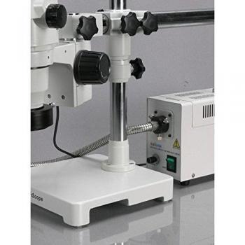 6, 7X-90X Zoom microscopio estéreo a Boom w/luz fluorescente de cátodo frío de fibra óptica