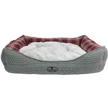 Cama para Mascotas Ibañez Suave y Acogedora de Crochet y Cuadros Escoceses Grande