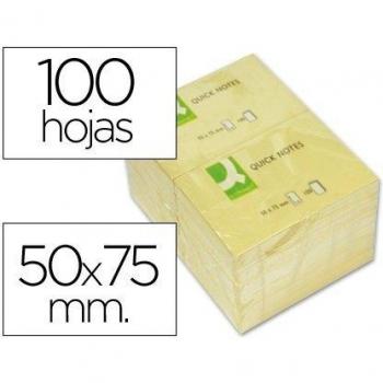 Q-Connect - Bloc de notas adhesivas quita y pon 50x75 mm con 100 hojas