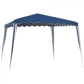 Pérgola Gazebo Desmontable de Acero y Poliéster 300x300x245 cm con Protección UV y Resistente a la Lluvia (Azul)
