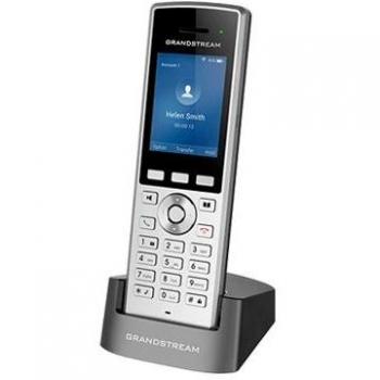 Grandstream WP822 Teléfono Fijo Inalámbrico WiFi, Auricular SIP-Compatible, Punto de Acceso Integrado, Color Negro/Plateado