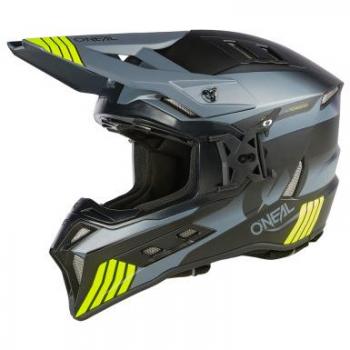 O'Neal Casco de Cross EX-SRS Hitchhiker Negro-Gris-Amarillo Neón 2XL